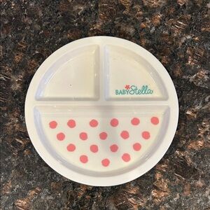 Baby Stella Divided Plate with Pink Polka Dots